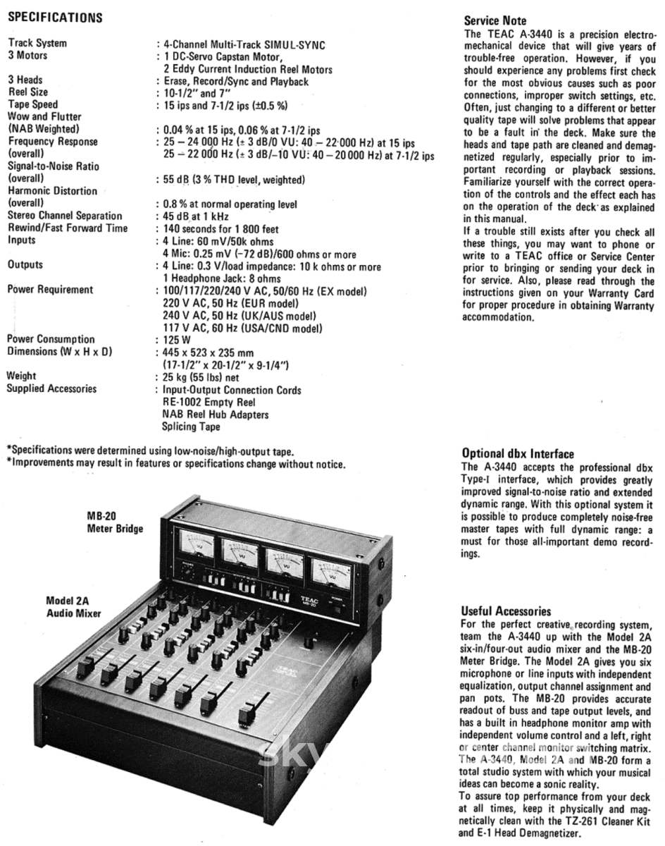 Teac A-3440 4-Channel Reel To Player/Recorder Tape Deck