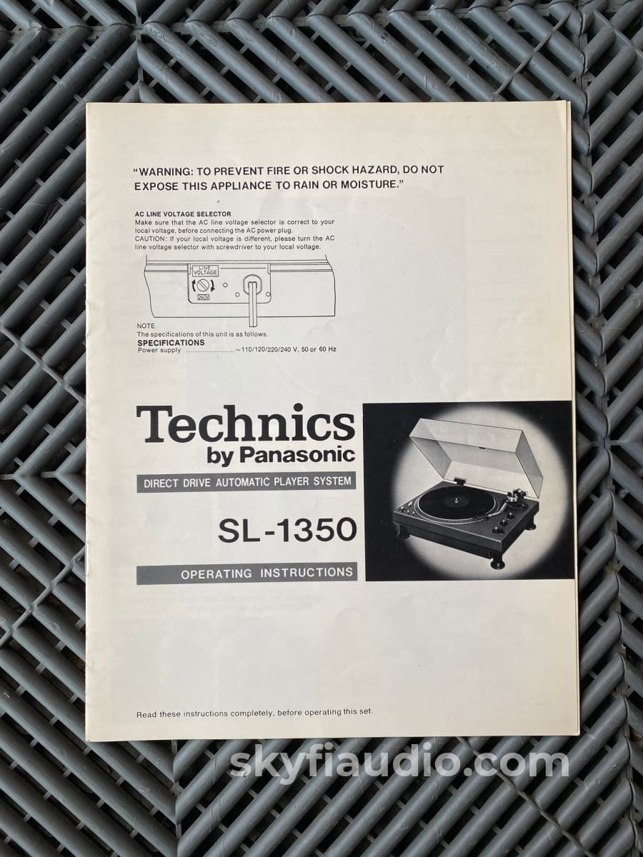 Technics Sl-1350 Semi-Automatic Turntable With New Sumiko Cartridge