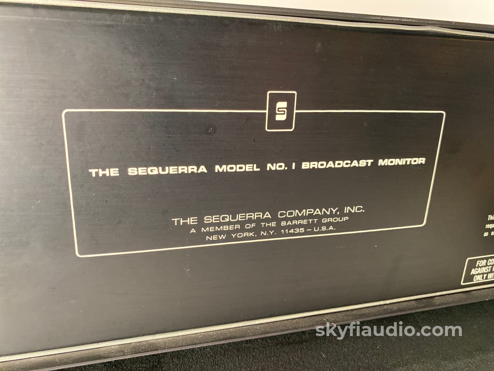 The Sequerra Model No. 1 Broadcast Monitor - Super Rare Rack Mount Studio Edition Tuner