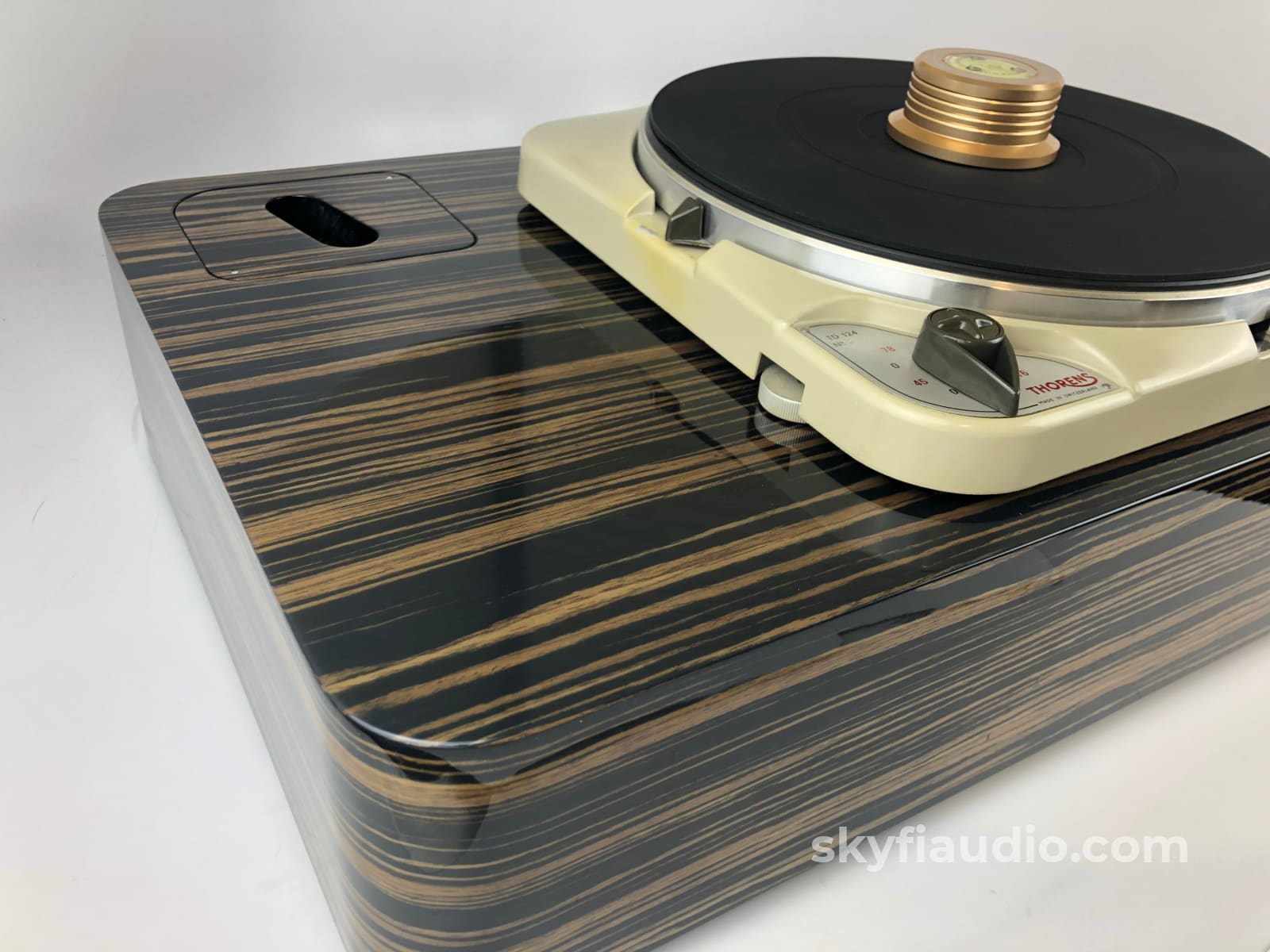 Thorens Td-124 Custom Turntable With Sme3009 Improved Tonearm And Ebony Plinth