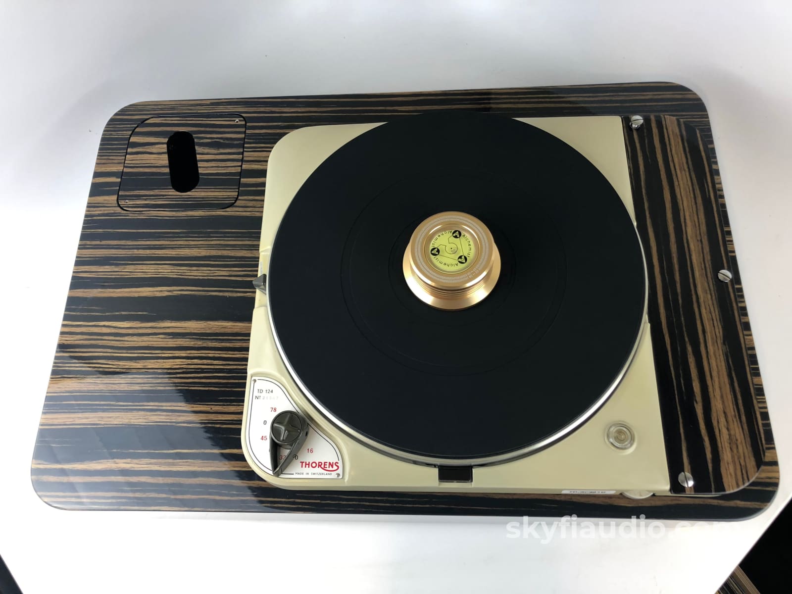 Thorens Td-124 Custom Turntable With Sme3009 Improved Tonearm And Ebony Plinth