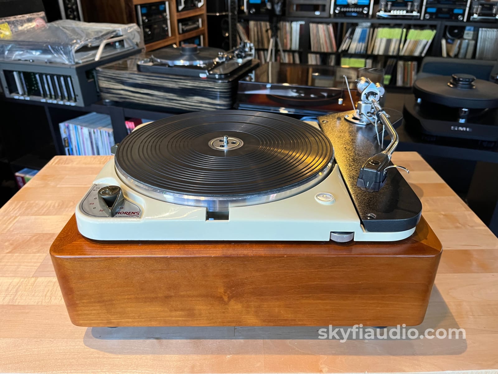 Thorens TD-124 Turntable W/ SME Arm and Ortofon GTX E SPU Cartridge - Custom Solid Wood Plinth - Turntable