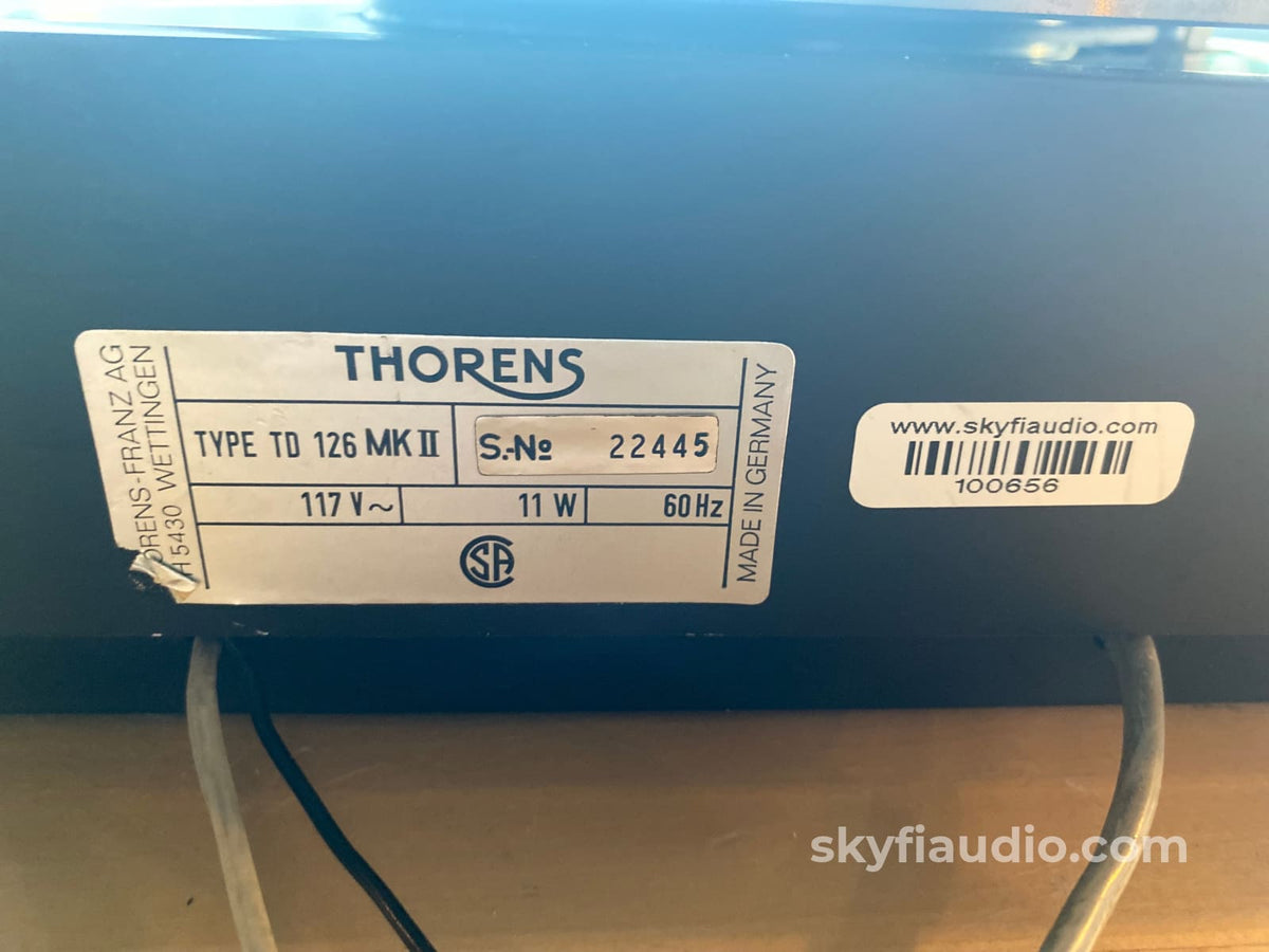 Thorens Td126 Mkii Vintage Turntable With Shure Ultra 500 Cartridge