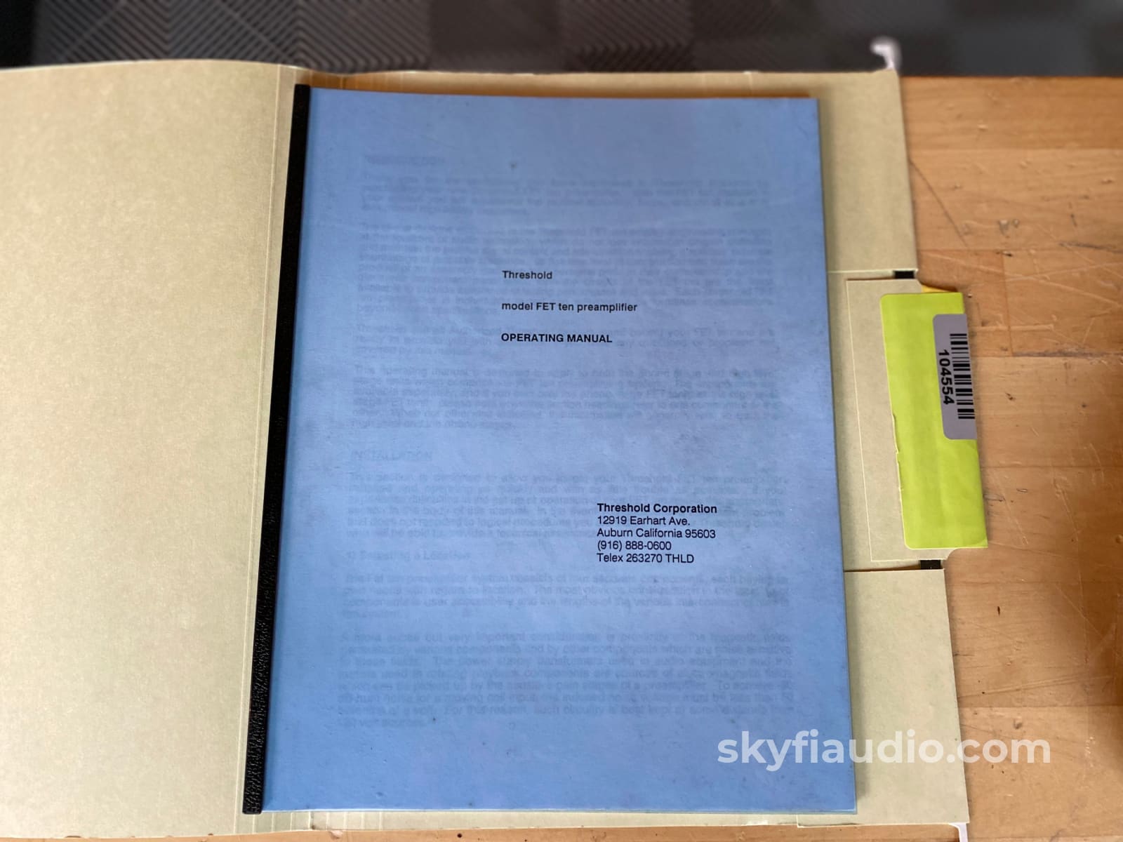 Threshold Fet 10/Pc Mm/Mc Based Phono Stage W/ External Power Supply ~ Recapped Preamplifier