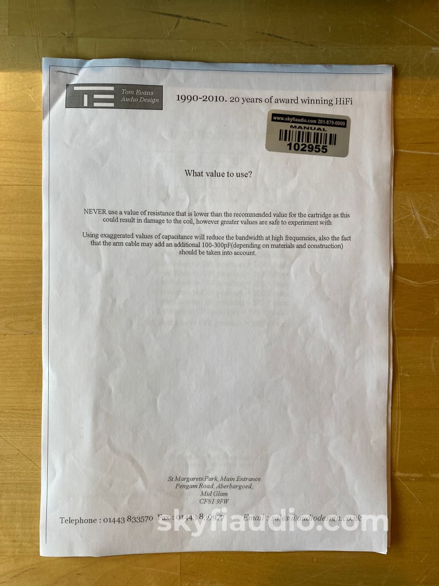 Tom Evans Groove+ Srx Mkii With Outboard Psu - Moving-Coil Phono Preamp Preamplifier