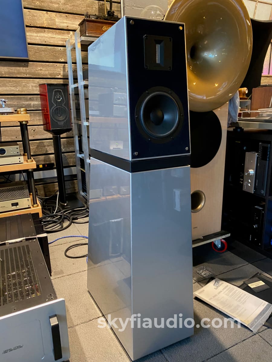 Verity Audio Sarastro 3-Way Speakers In Special Order Silver Finish Rare Aluminum Ribbon Tweeters!