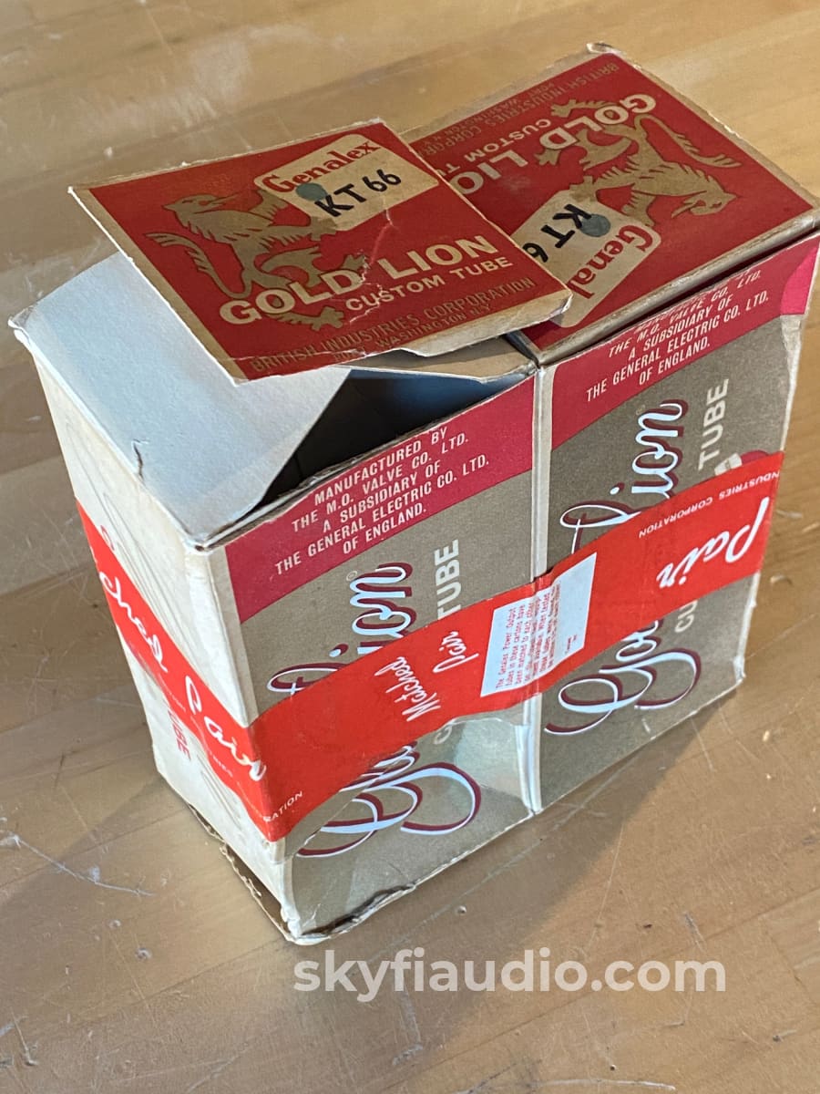Vintage Original Genalex Gold Lion Kt66 Tubes - Strong Testing Matched Pair Boxes Ue Accessory