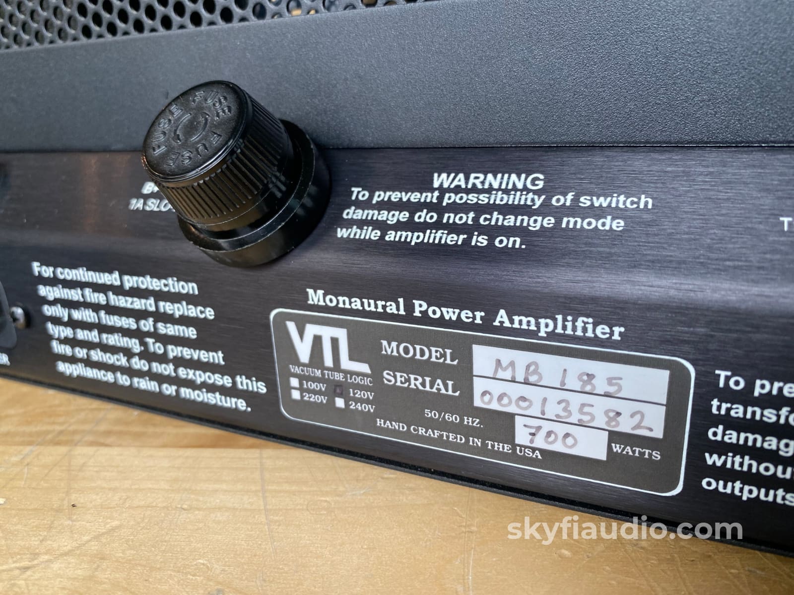 Vtl Mb-185 Signature Tube Monoblock Amplifiers - Super Clean Amplifier