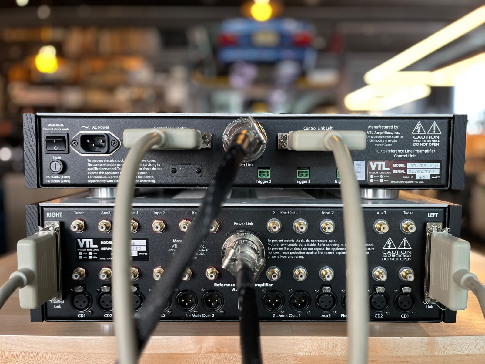 VTL TL7.5 Two Piece Tube/FET Reference Preamplifier - w/ Custom Black Ash Side Panels Preamplifier