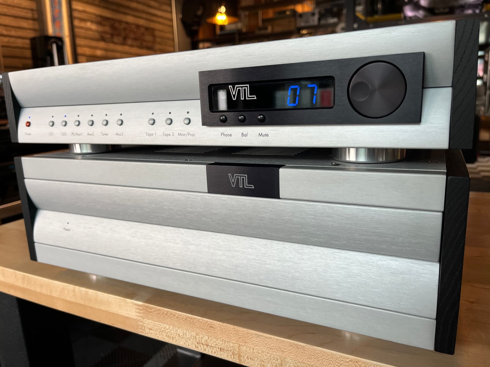 VTL TL7.5 Two Piece Tube/FET Reference Preamplifier - w/ Custom Black Ash Side Panels Preamplifier