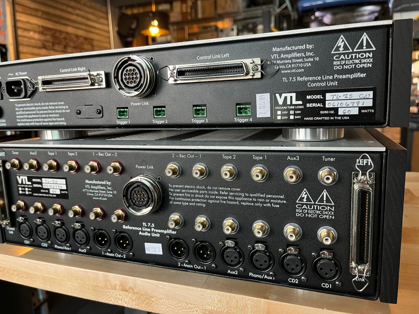 VTL TL7.5 Two Piece Tube/FET Reference Preamplifier - w/ Custom Black Ash Side Panels Preamplifier