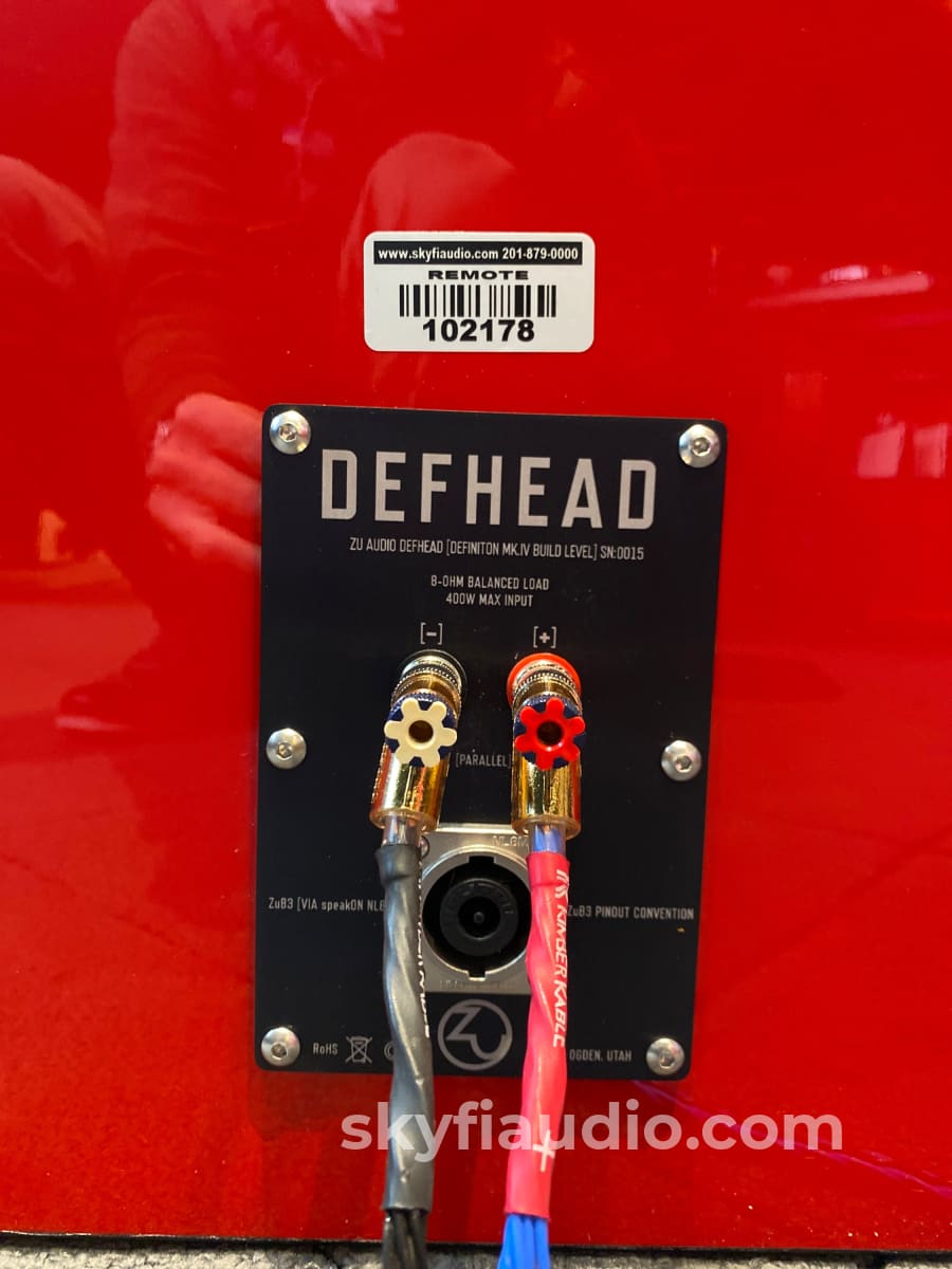 Zu Audio Defhead Speakers In Custom Red Finish - Rare!!