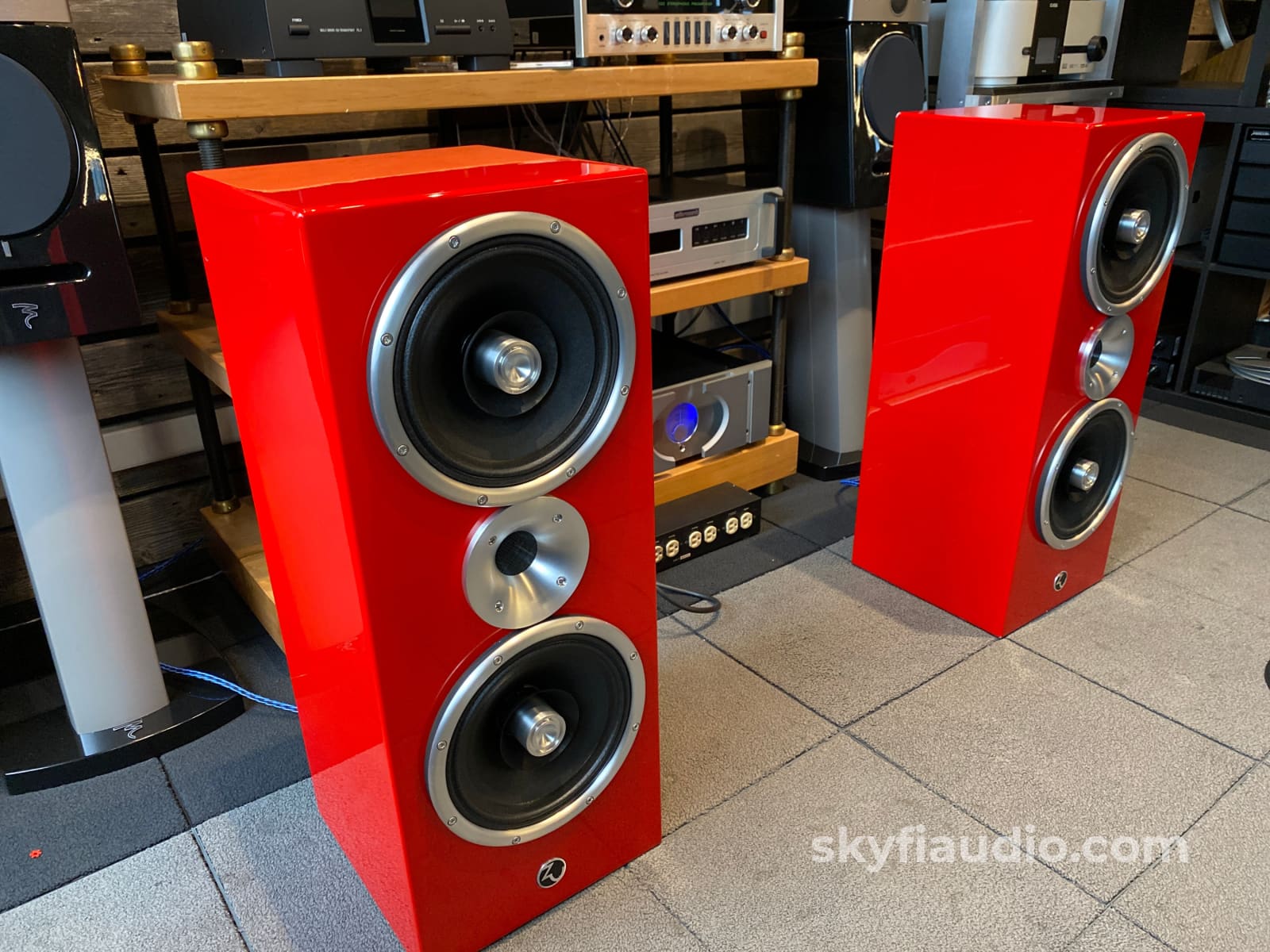 Zu Audio Defhead Speakers In Custom Red Finish - Rare!!