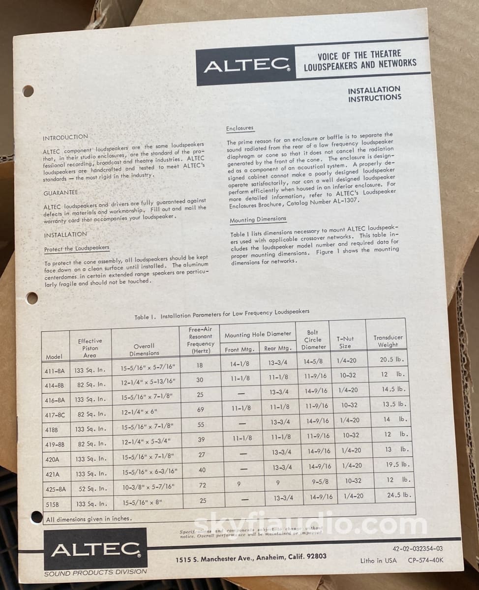 Altec Lansing Model 515B Drivers - Brand New In Boxes! Speakers