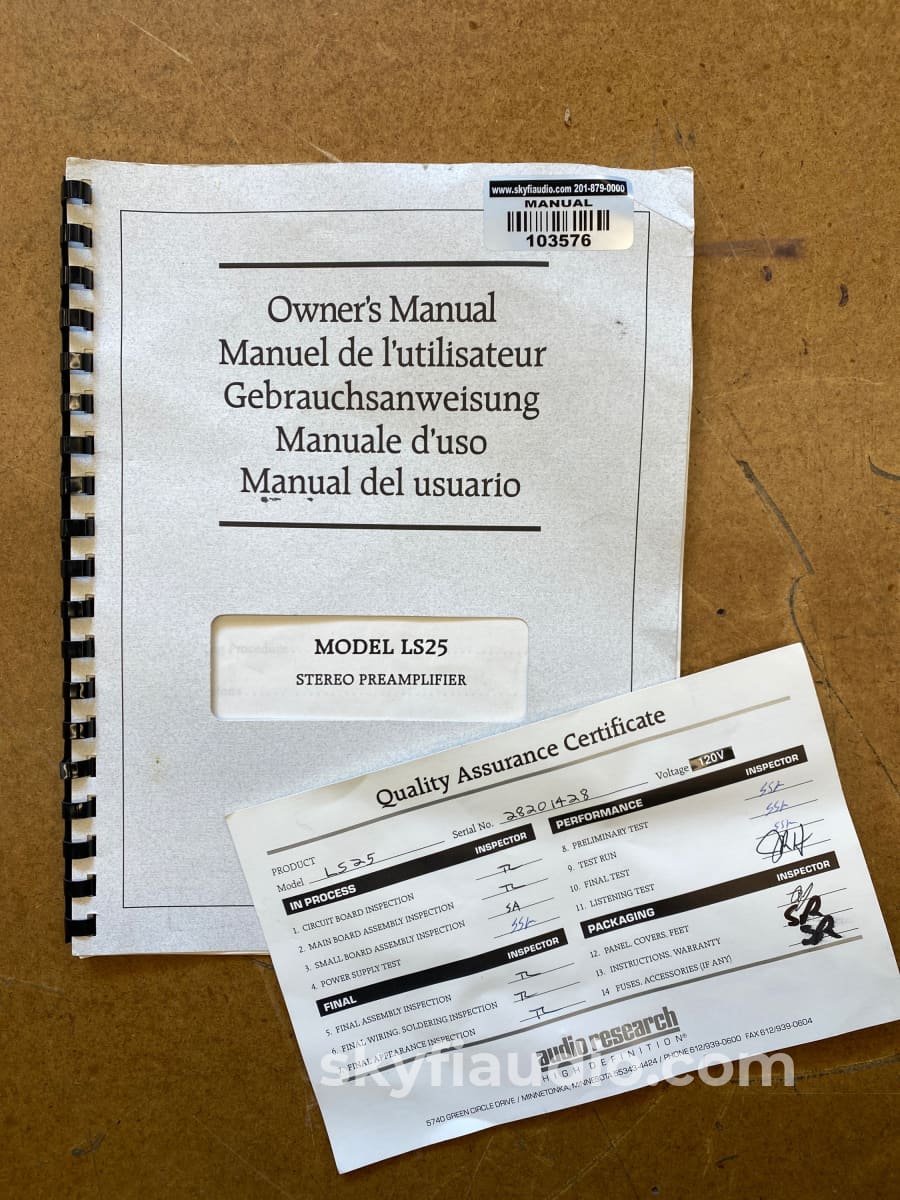 Audio Research Ls25 Mki Tube Preamp W/ Factory High Gain & Sonic Improvement Mods Installed