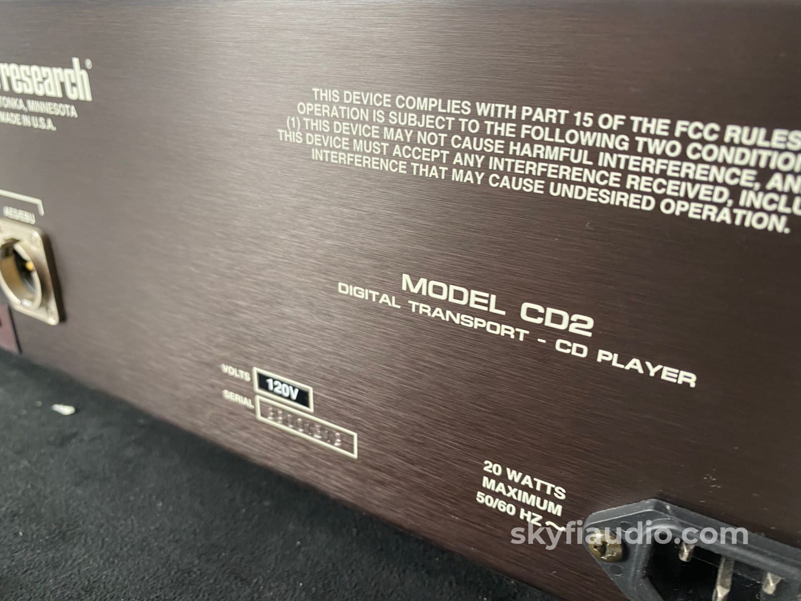 Audio Research Model Cd2 Vintage Cd Player + Digital