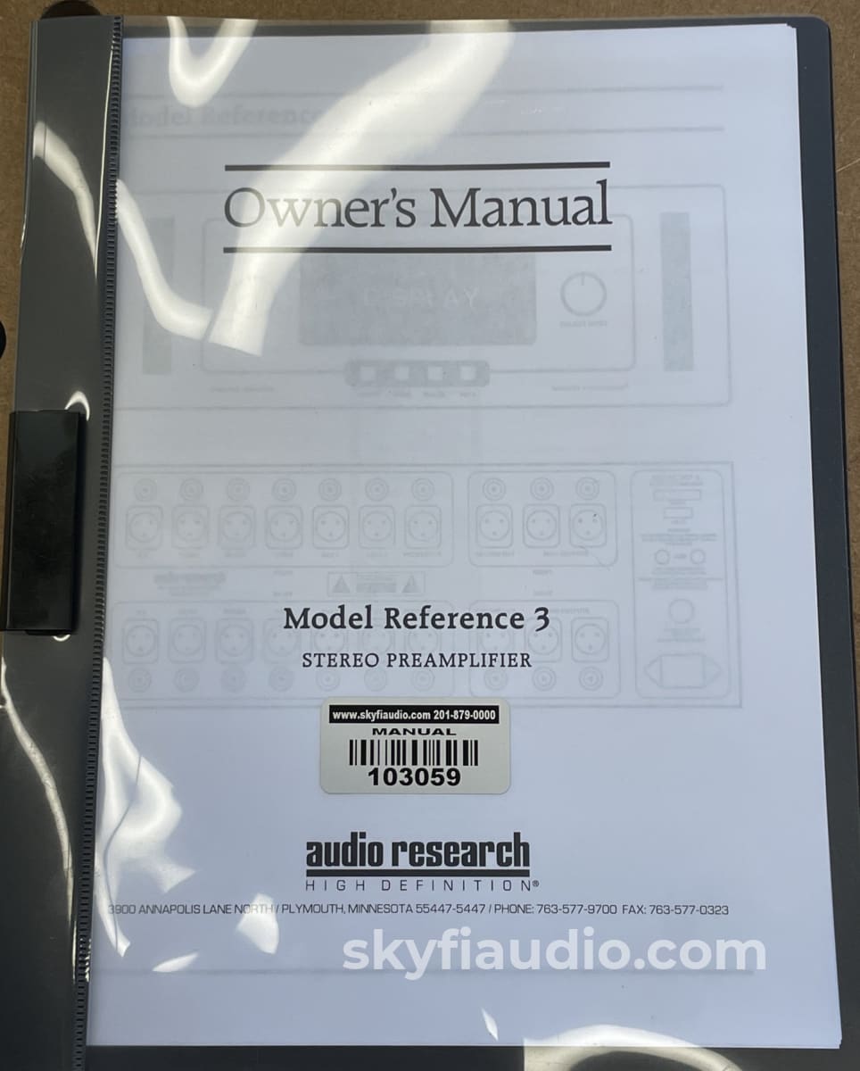 Audio Research Reference 3 - Ref3 All Tube Line Preamplifier