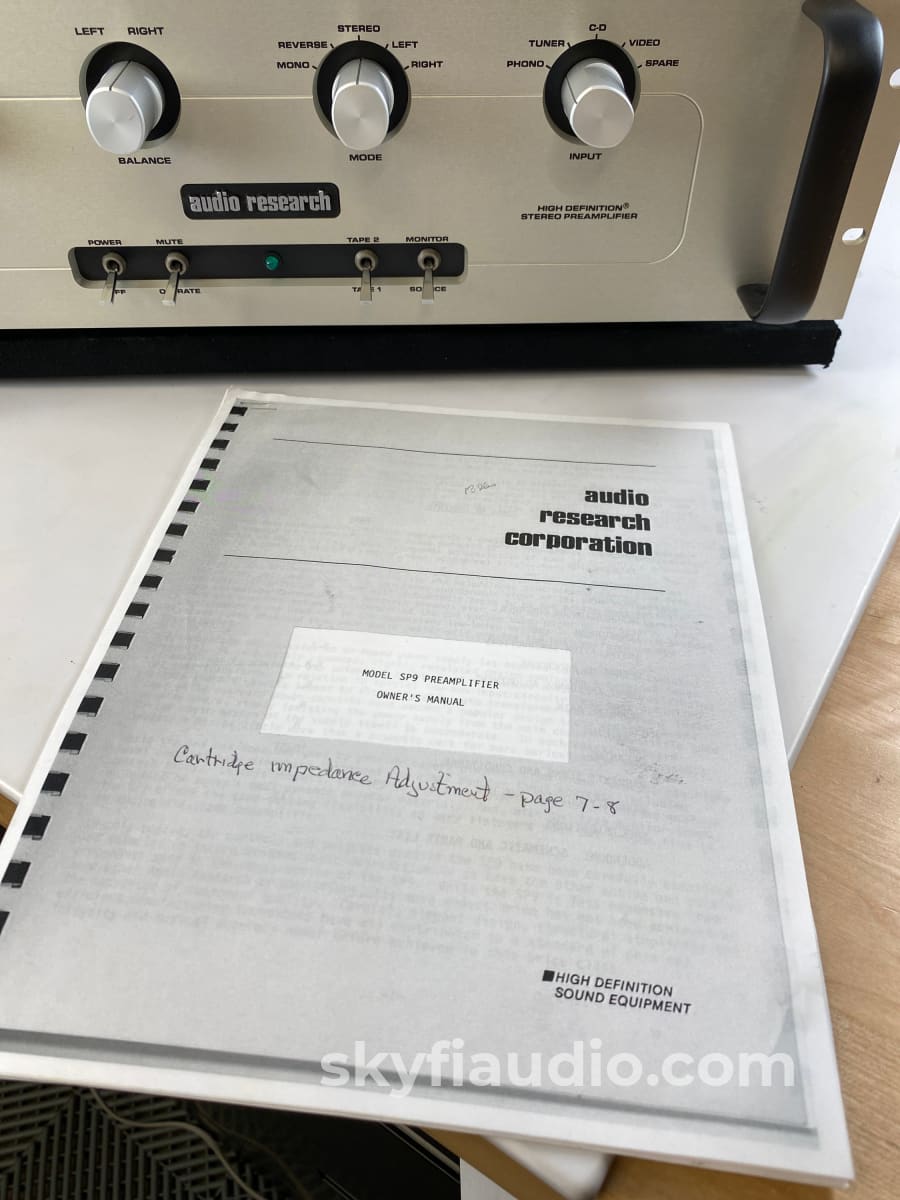 Audio Research Sp9 Mkii Tube / Solid State Hybrid Preamp With Phono Input Preamplifier