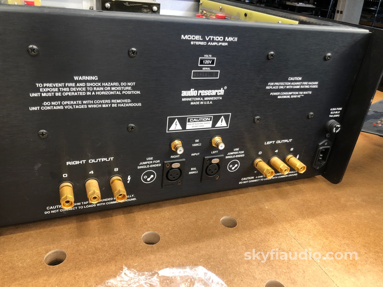 Audio Research Vt100 Mkii Vintage 100W Tube Amplifier - Black Faceplate 110V/220V