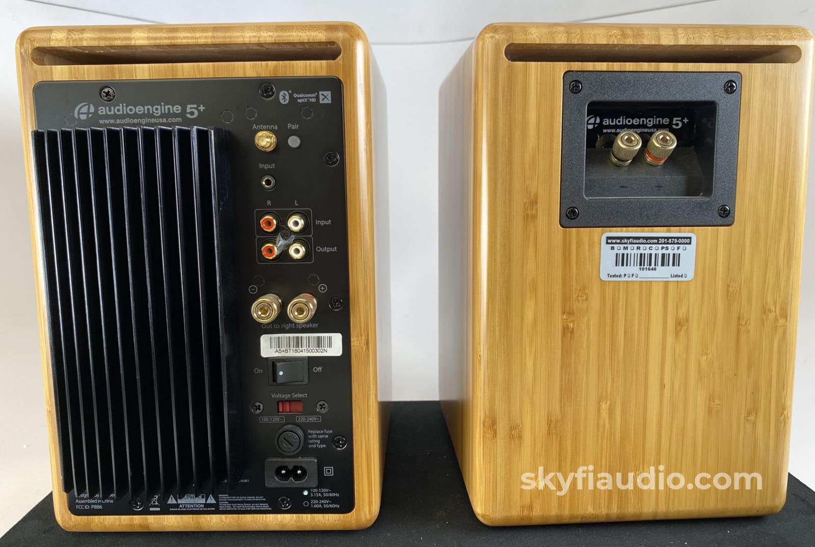 Audioengine 5+ Powered Bluetooth Speakers - Like New In Bamboo Finish