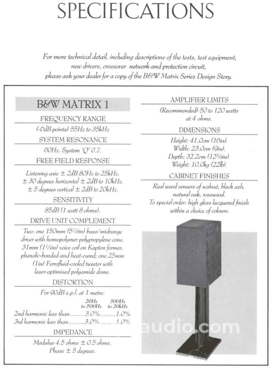 Bowers & Wilkins Matrix 1 Vintage Speakers - Restored