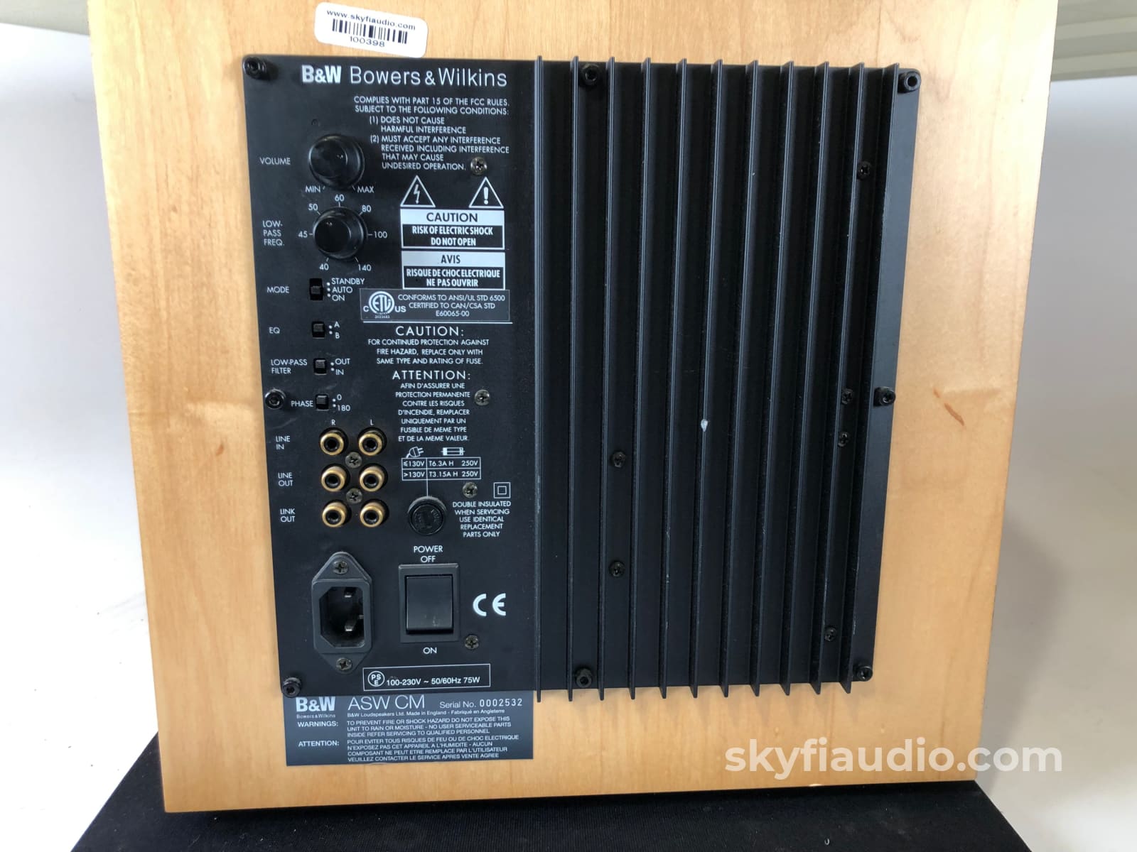 B&W (Bowers And Wilkins) Asw Cm Active Subwoofer - 500W Speakers