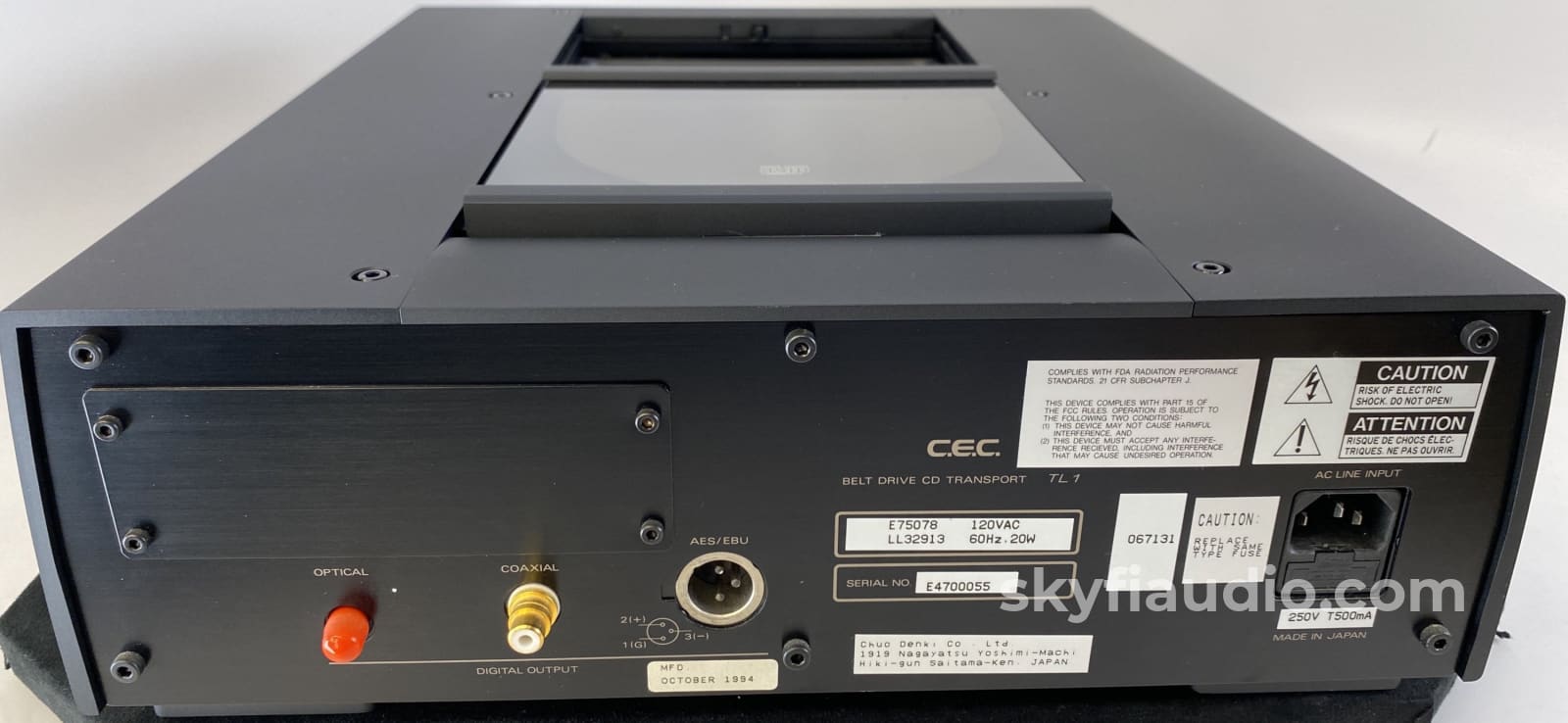 Cec Tl1 Belt Drive Cd Transport! Top Loading And Serviced + Digital