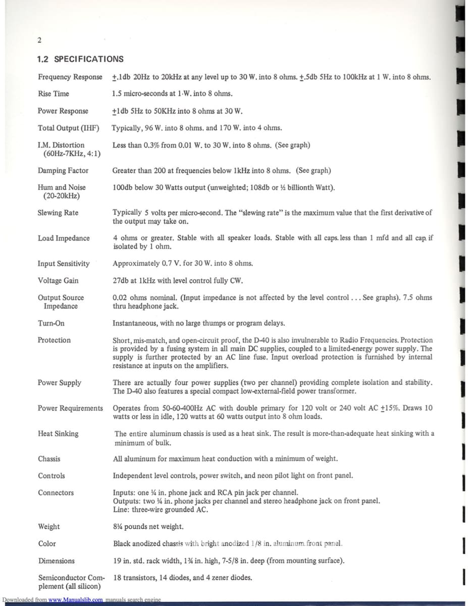 Crown D-40 Vintage Dual Channel Studio Amplifier