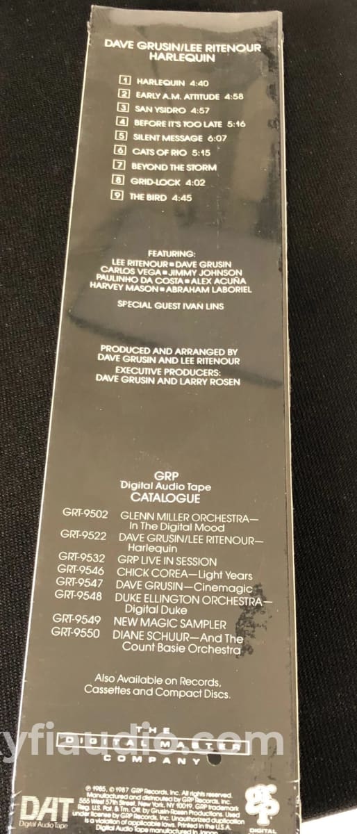 Dave Grusin / Lee Ritenour - Harlequin New Pre-Recorded Dat Tape Music