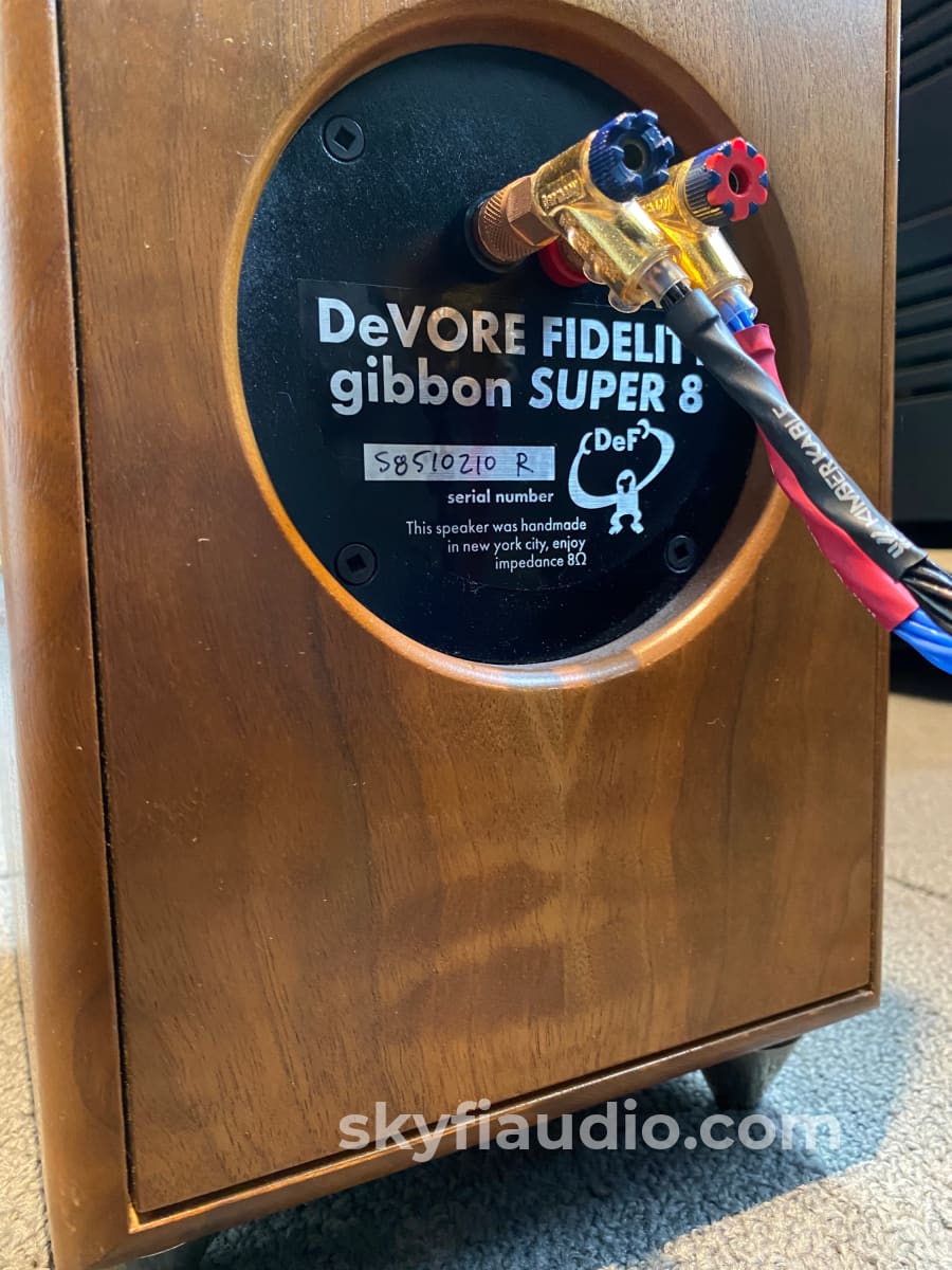 Devore Fidelity Gibbon Super 8 Speakers Gorgeous Walnut Finish Made In Nyc!