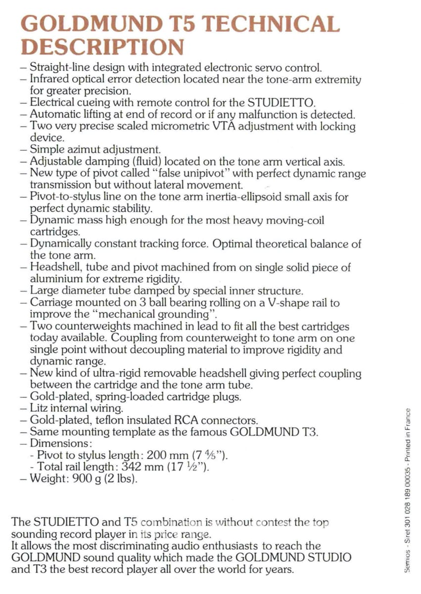 Goldmund Studietto Tangential Turntable With Grado Cartridge