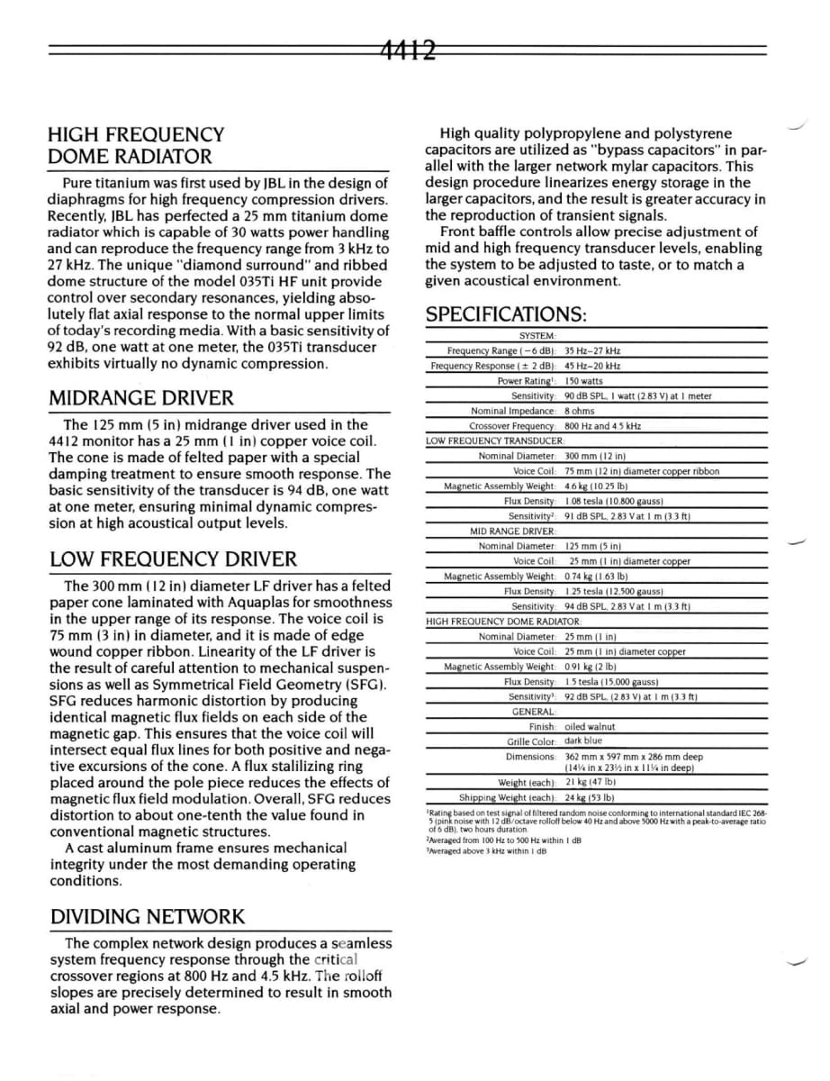 Jbl 4412 Vintage Studio Monitor Speakers In Survivor Condition - Last Pair Available