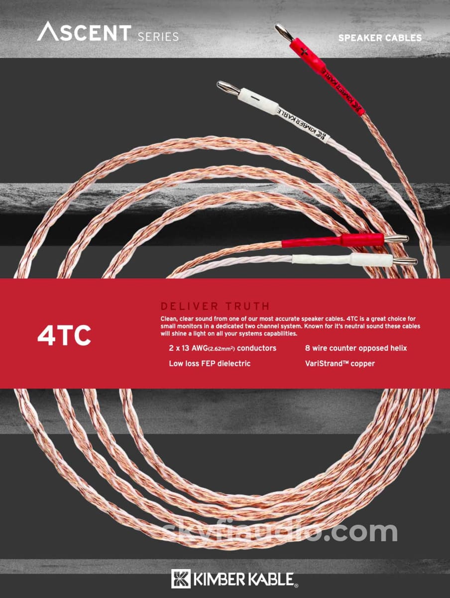 Kimber Kable Ascent Series - 4Tc Subwoofer Cable With Speakon Connector 7 Cables