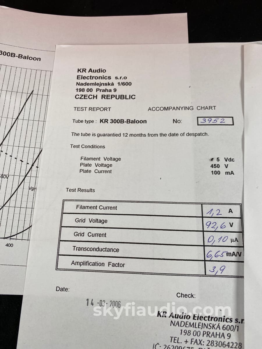 Kr Audio - 300B Tube Pair In Original Box Accessory
