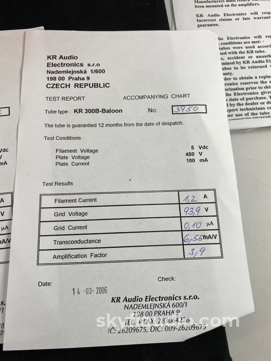 Kr Audio - 300B Tube Pair In Original Box Accessory