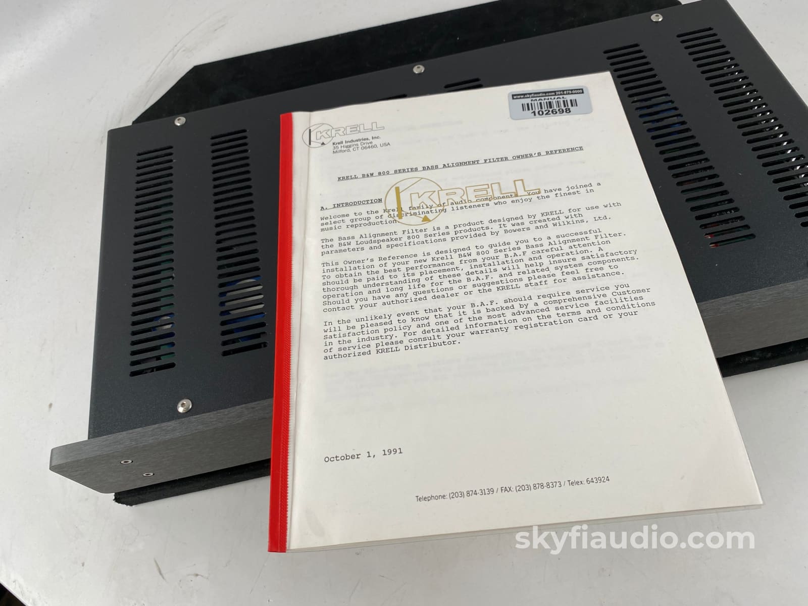 Krell Bass Alignment Filter For Bowers & Wilkins Matrix 800 Series Speakers - Rare Equalizer