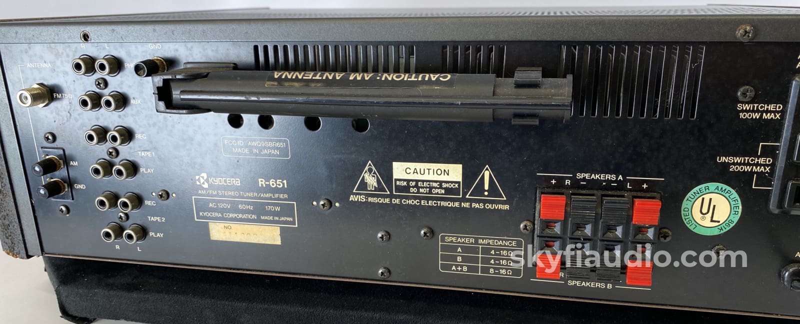 Kyocera R-651 Vintage Am/Fm Stereo Receiver W/Phono Integrated Amplifier