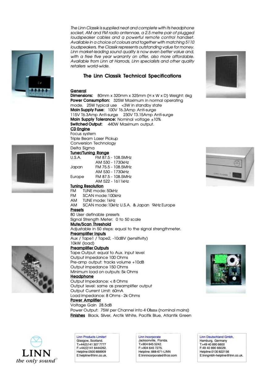 Linn Classik Receiver With Integrated Cd Player And Remote Amplifier