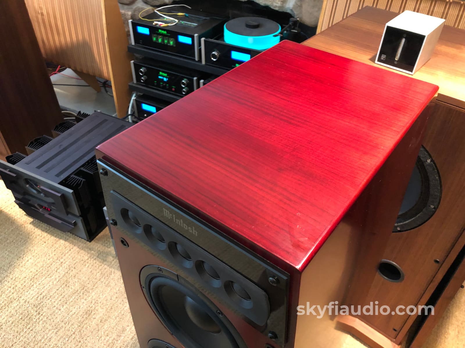 Mcintosh Ls360 Speakers In A Beautiful Red Cherry Finish