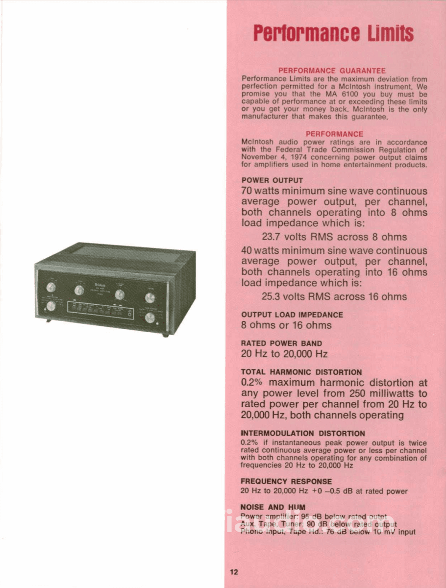 Mcintosh Ma6100 Vintage Integrated Amplifier - Serviced