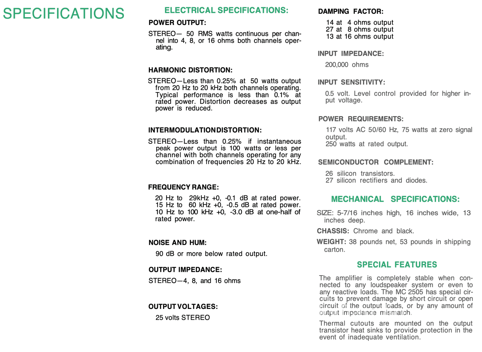 Mcintosh Mc2505 Vintage Amplifier In Amazing Condition