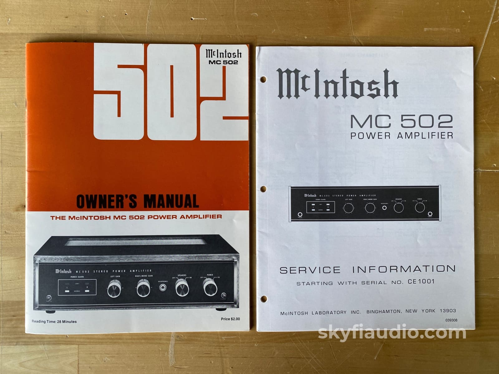 Mcintosh Mc502 Vintage Solid State Amplifier With Wood Cabinet