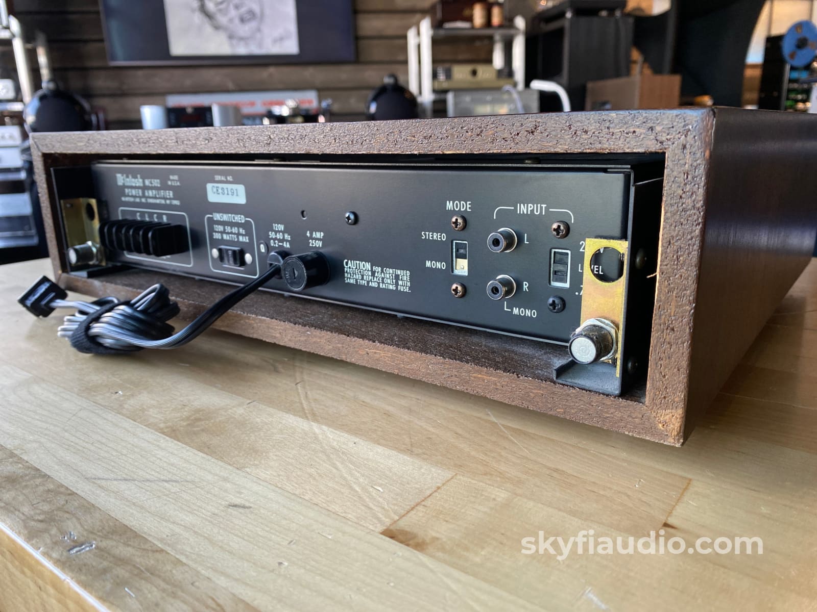 Mcintosh Mc502 Vintage Solid State Amplifier With Wood Cabinet