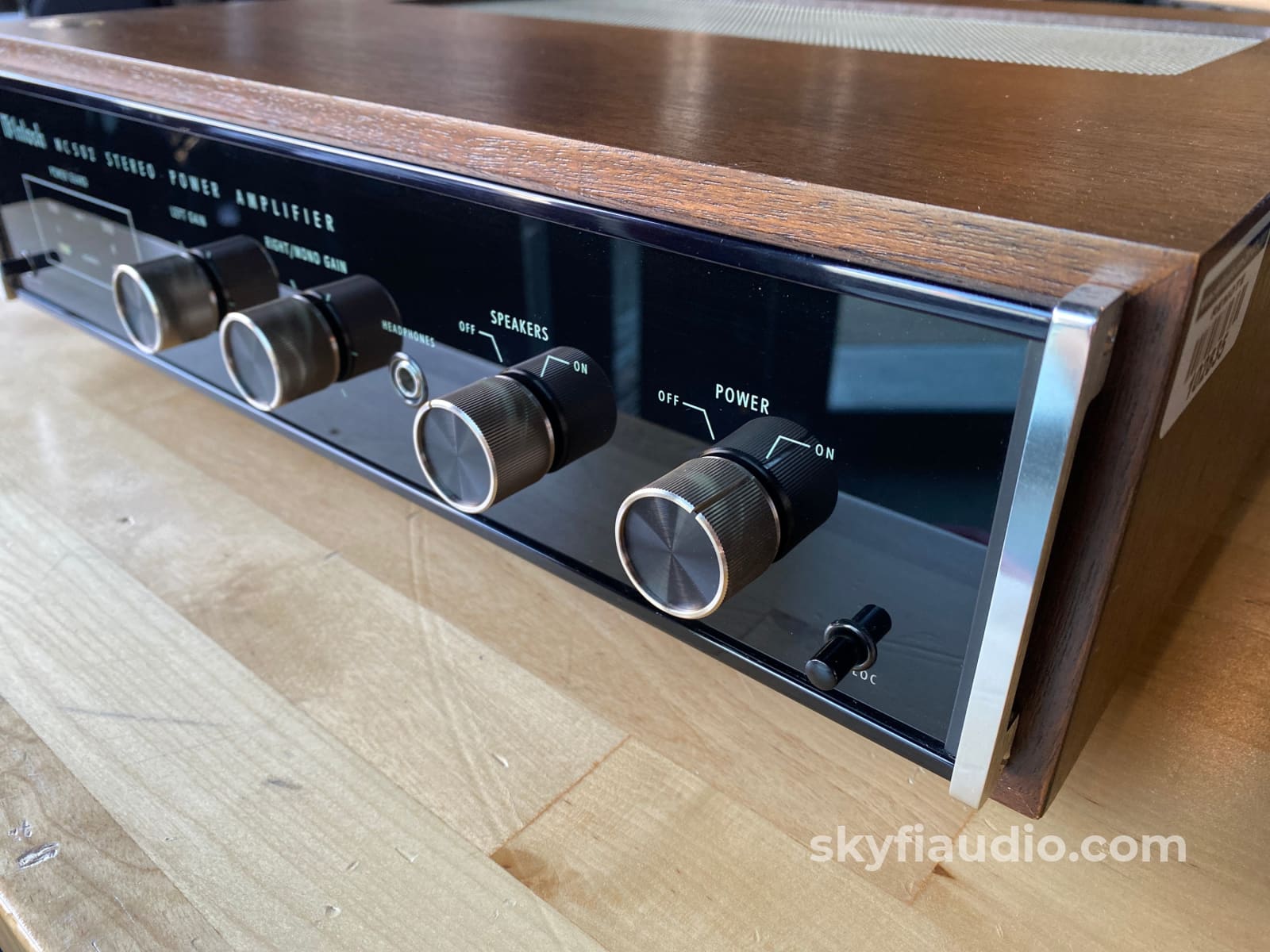 Mcintosh Mc502 Vintage Solid State Amplifier With Wood Cabinet