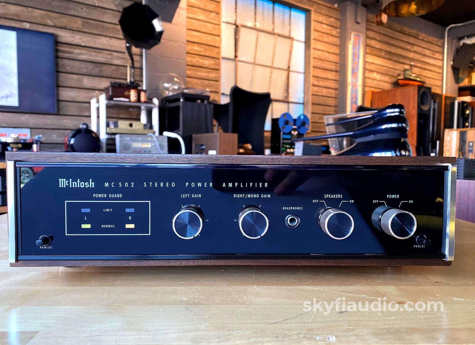 Mcintosh Mc502 Vintage Solid State Amplifier With Wood Cabinet