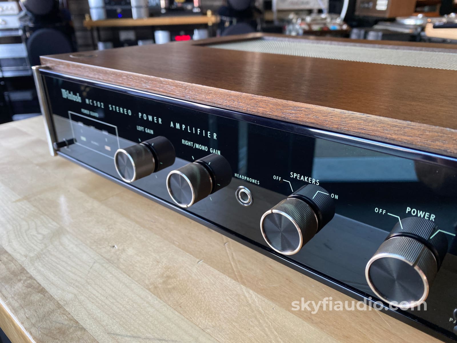 Mcintosh Mc502 Vintage Solid State Amplifier With Wood Cabinet