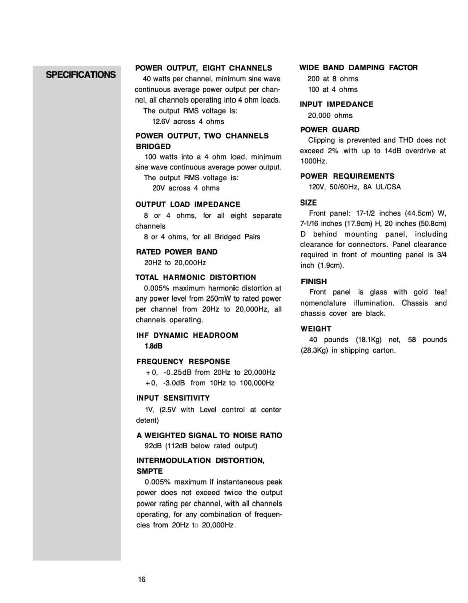 Mcintosh Mc7108 - 8 Channel Amplifier Configurable And Near Mint