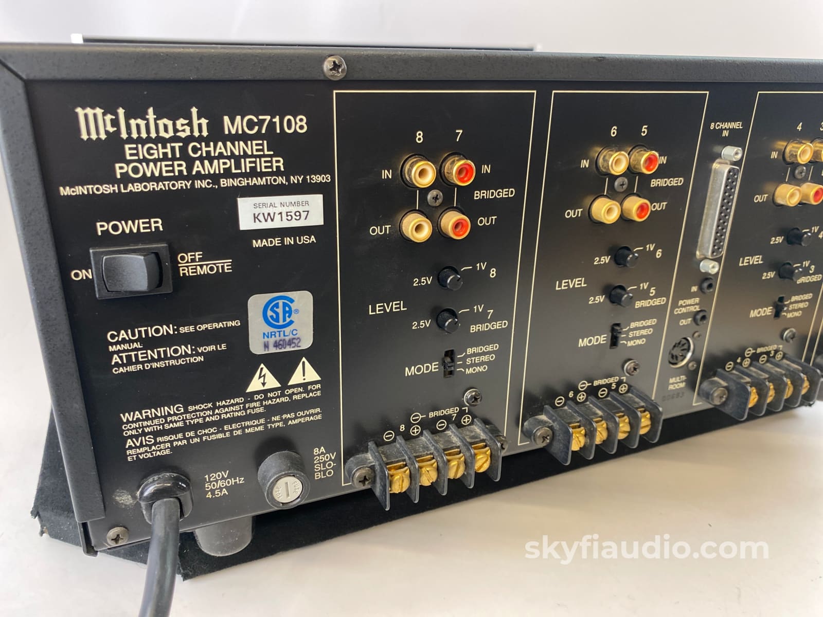 Mcintosh Mc7108 - 8 Channel Amplifier Configurable And Near Mint