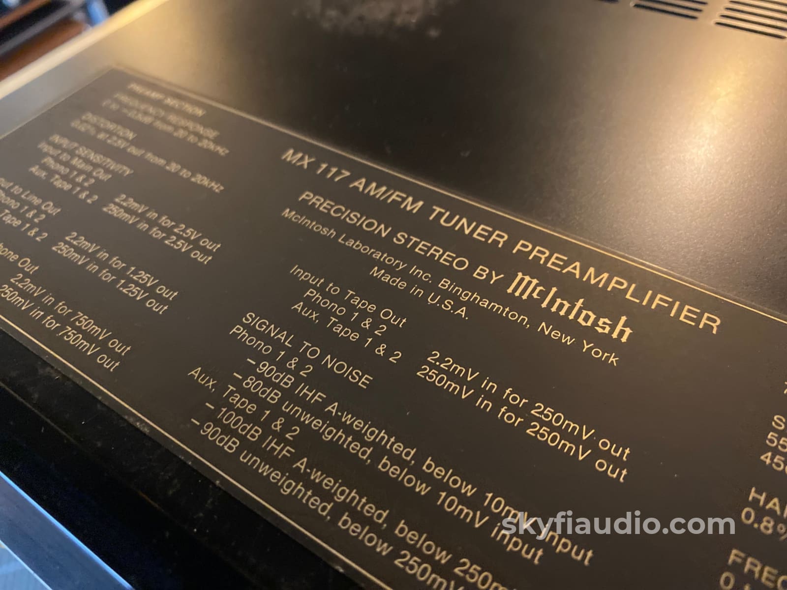 Mcintosh Mx117 Stereo Tuner Preamp - Serviced And Gorgeous W/Original Box! Preamplifier