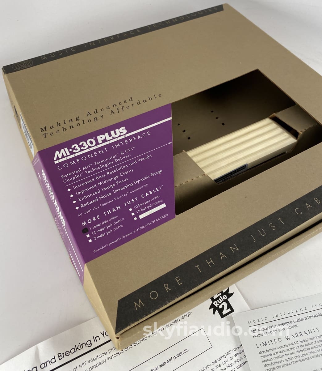 Mit Mi-330 Plus Series Two Vintage Audio Rca Cables - 1M